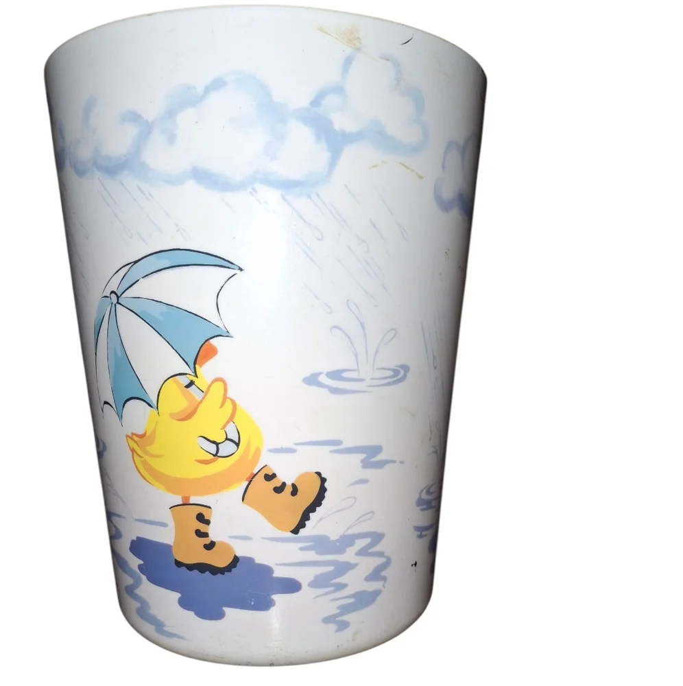 Vintage Trash Can Duck Baby Boy Girl Garbage Pale Storage Container Mafe InDime
